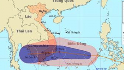 Áp thấp nhiệt đới giật cấp 9, có khả năng mạnh lên thành bão